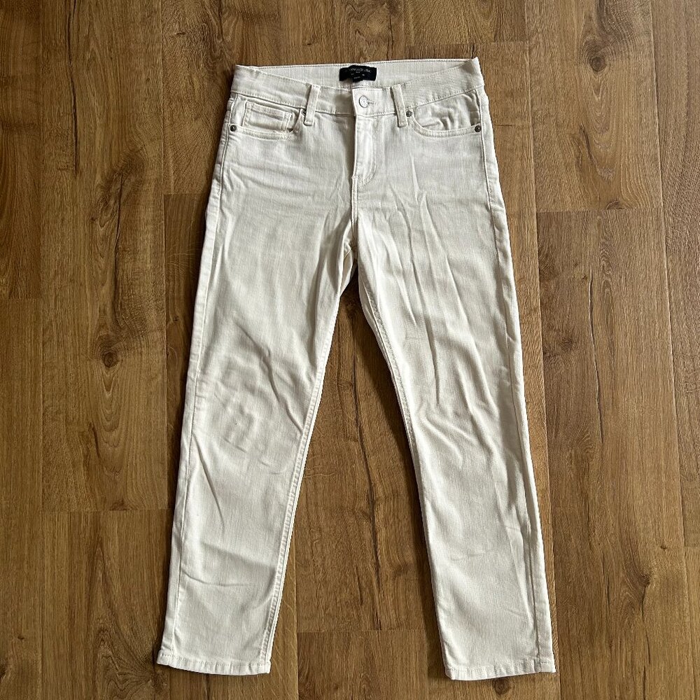 Banana Republic Mid-Rise Slim Pants Cream Size 27/4 | Tailored Work Office